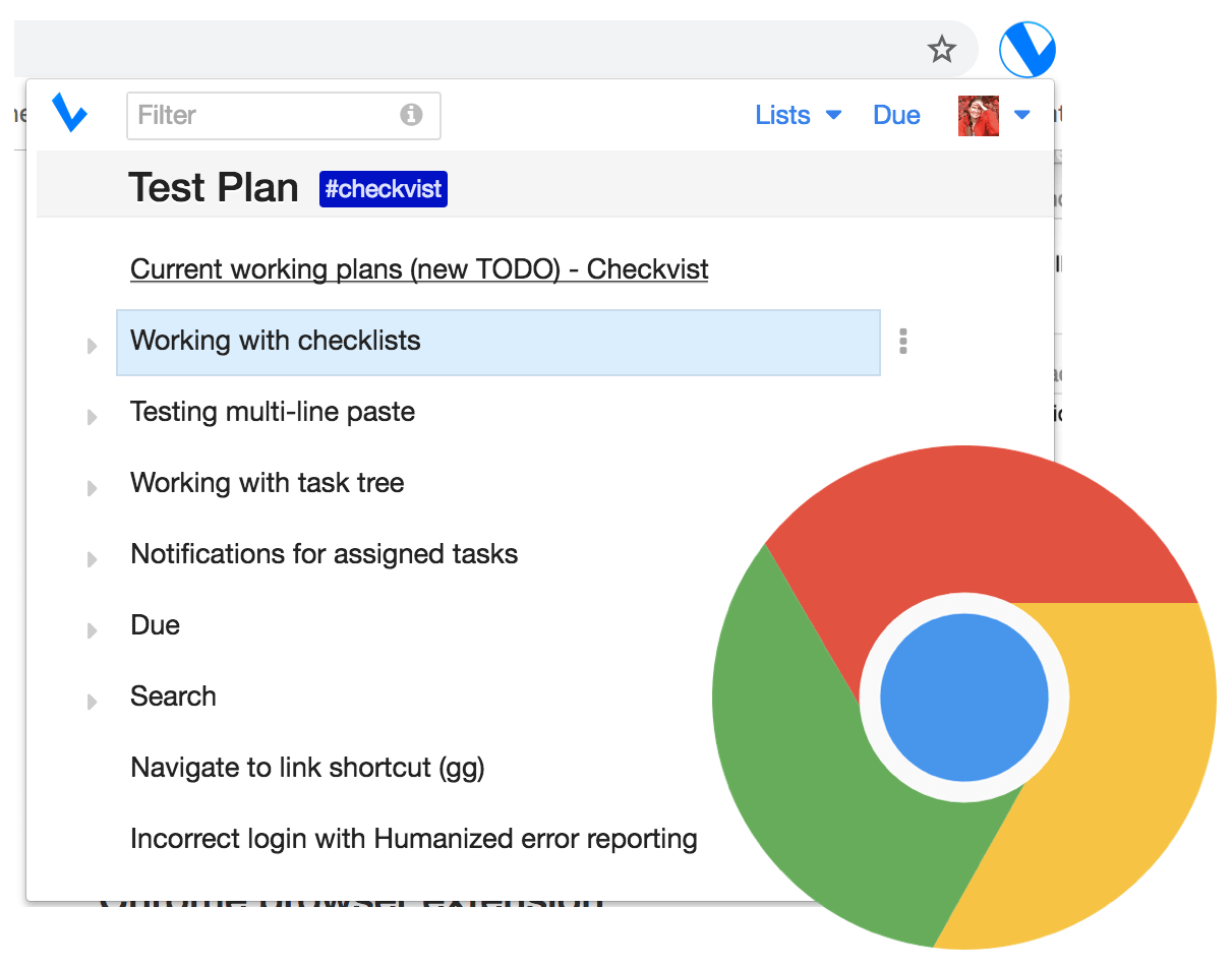 Open Checkvist as a popup window in Chrome