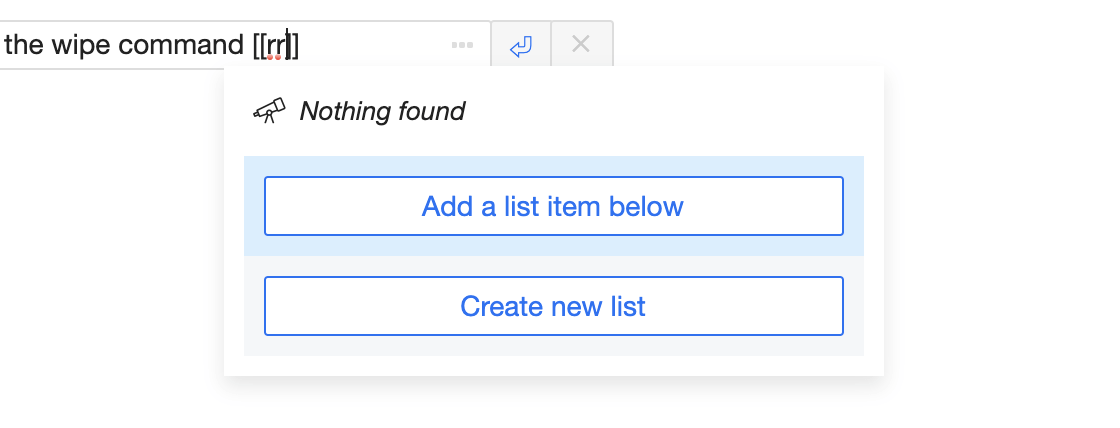 Link to a new list item or a new list