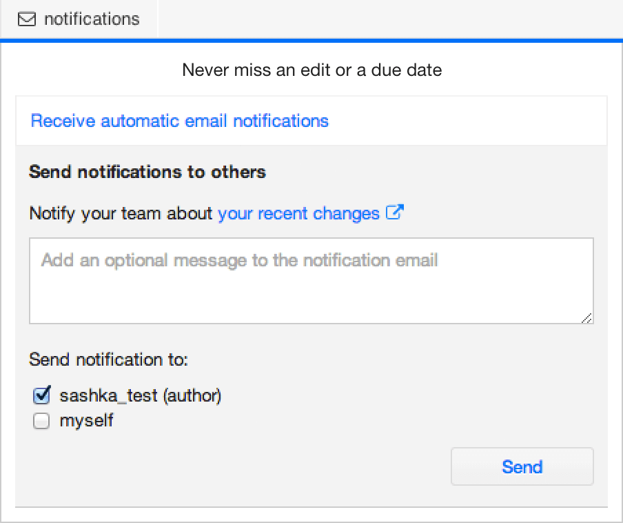 Send direct email notifications to your peers