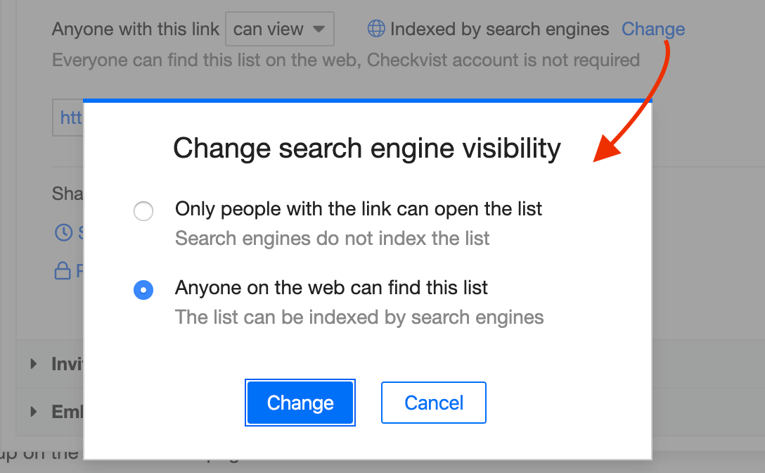 How to change search engine visibility